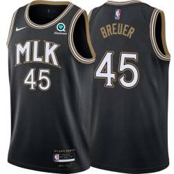 Black_City Randy Breuer Hawks #45 Twill Basketball Jersey FREE SHIPPING