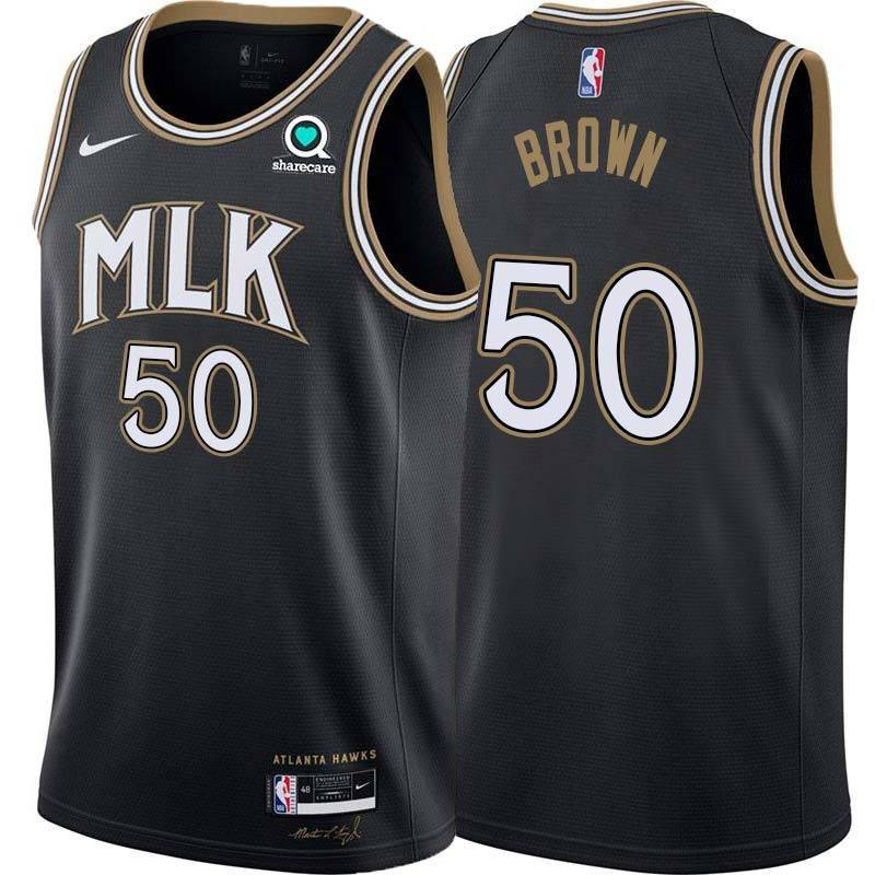 Black_City John Brown Hawks #50 Twill Basketball Jersey FREE SHIPPING