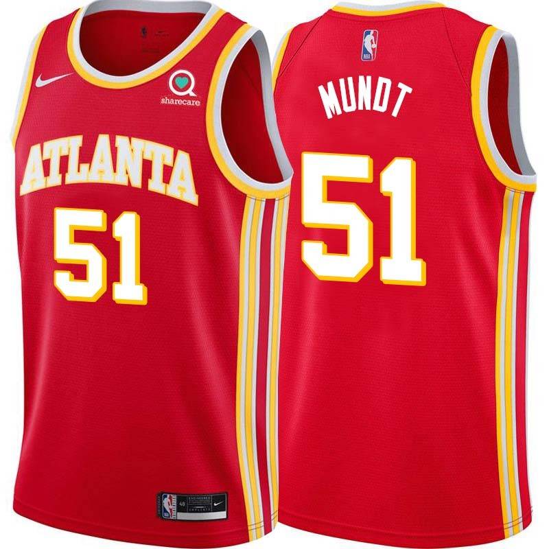 Torch_Red Todd Mundt Hawks #51 Twill Basketball Jersey FREE SHIPPING