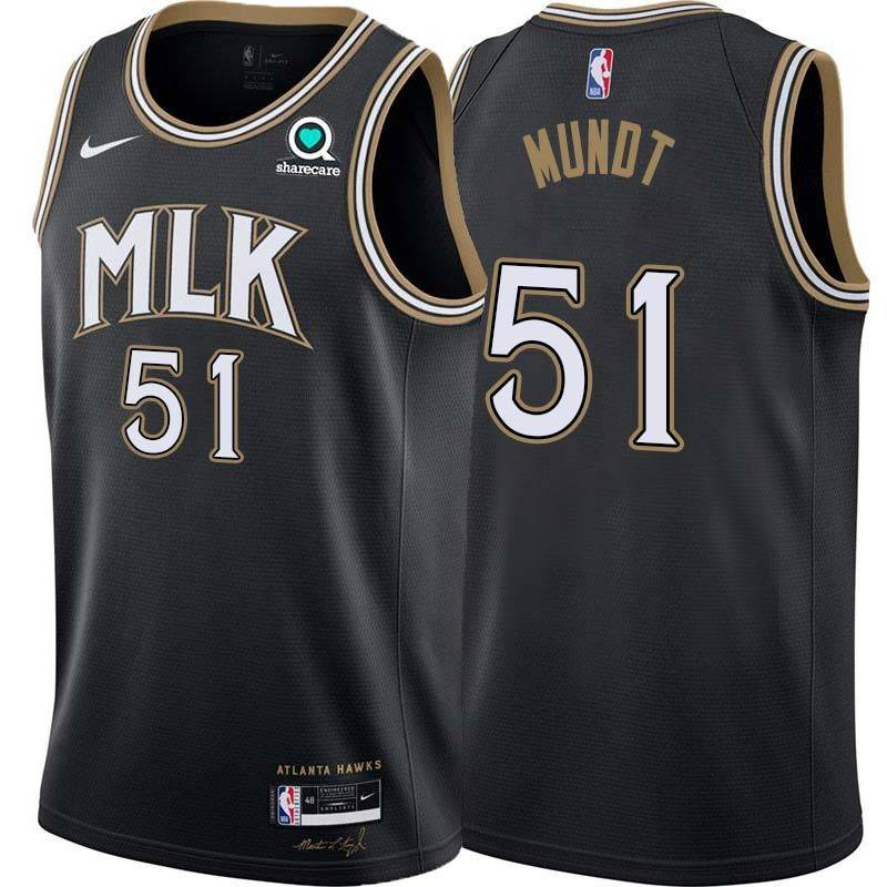 Black_City Todd Mundt Hawks #51 Twill Basketball Jersey FREE SHIPPING