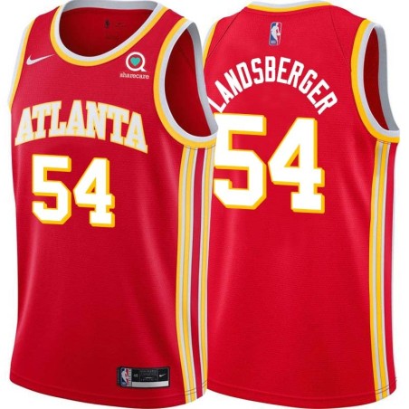 Torch_Red Mark Landsberger Hawks #54 Twill Basketball Jersey FREE SHIPPING