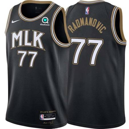 Black_City Vladimir Radmanovic Hawks #77 Twill Basketball Jersey FREE SHIPPING