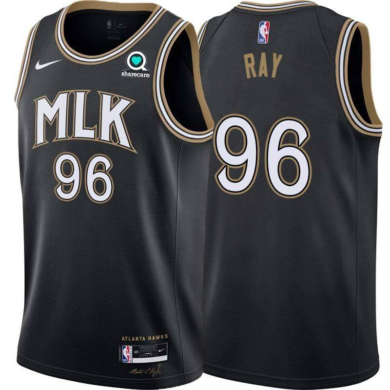 Black_City Don Ray Hawks #96 Twill Basketball Jersey FREE SHIPPING