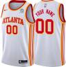 White Customized Atlanta Hawks Twill Basketball Jersey FREE SHIPPING