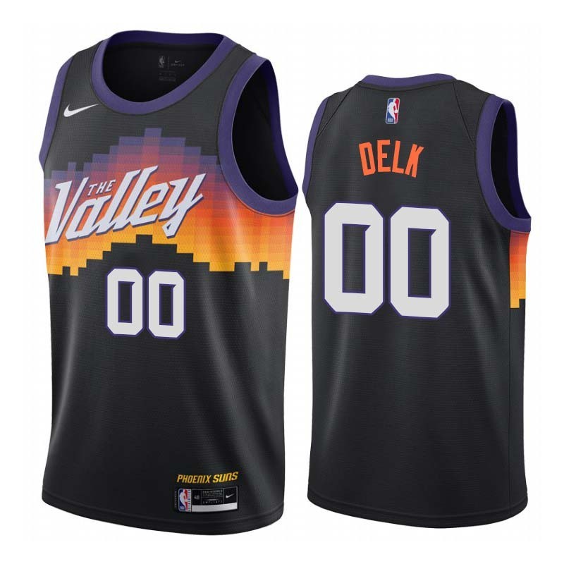 Black_City_The_Valley Tony Delk SUNS #00 Twill Basketball Jersey FREE SHIPPING