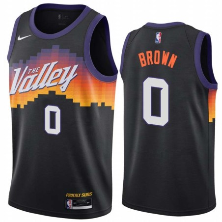 Black_City_The_Valley Randy Brown SUNS #0 Twill Basketball Jersey FREE SHIPPING