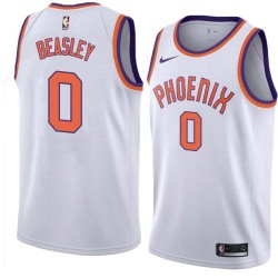 White Michael Beasley SUNS #0 Twill Basketball Jersey FREE SHIPPING