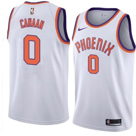 White Isaiah Canaan SUNS #0 Twill Basketball Jersey FREE SHIPPING