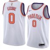 White Jalen Lecque SUNS #0 Twill Basketball Jersey FREE SHIPPING