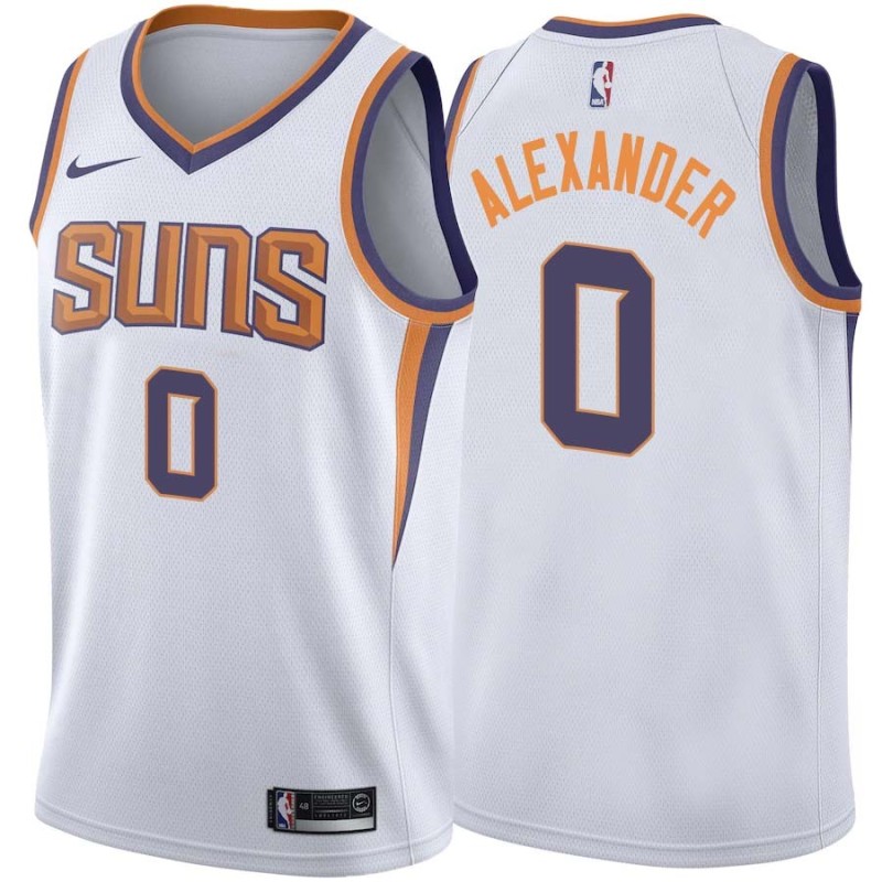 White2 Ty-Shon Alexander SUNS #0 Twill Basketball Jersey FREE SHIPPING