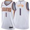 White2 Mo Layton SUNS #1 Twill Basketball Jersey FREE SHIPPING