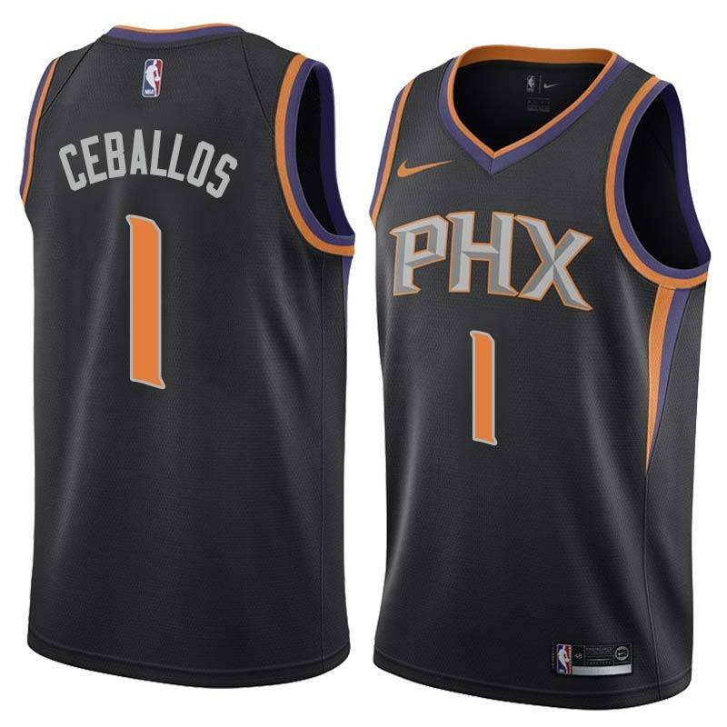 Black Cedric Ceballos SUNS #1 Twill Basketball Jersey FREE SHIPPING