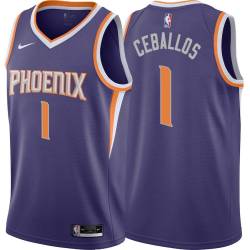 Purple Cedric Ceballos SUNS #1 Twill Basketball Jersey FREE SHIPPING