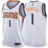 White2 Cedric Ceballos SUNS #1 Twill Basketball Jersey FREE SHIPPING