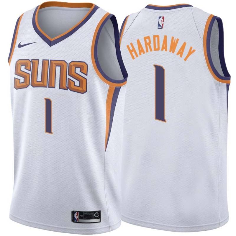 White2 Anfernee Hardaway SUNS #1 Twill Basketball Jersey FREE SHIPPING