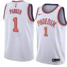 White Smush Parker SUNS #1 Twill Basketball Jersey FREE SHIPPING