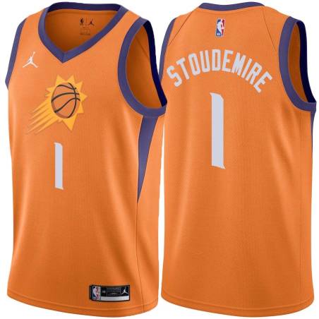 Orange Amar'e Stoudemire SUNS #1 Twill Basketball Jersey FREE SHIPPING