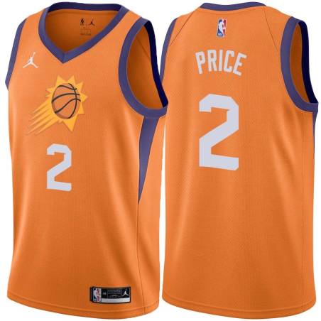 Orange Ronnie Price SUNS #2 Twill Basketball Jersey FREE SHIPPING