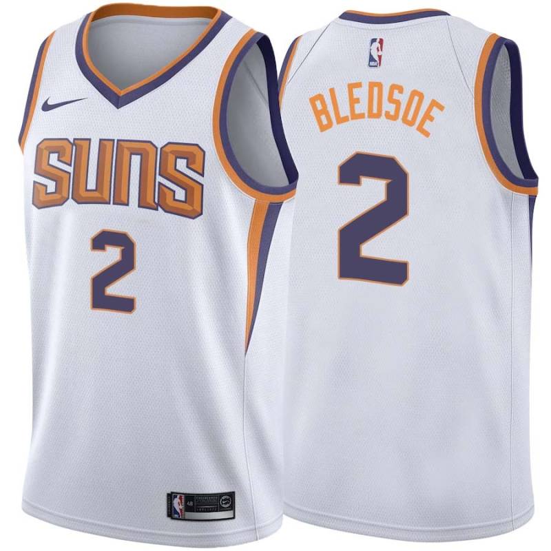 White2 Eric Bledsoe SUNS #2 Twill Basketball Jersey FREE SHIPPING