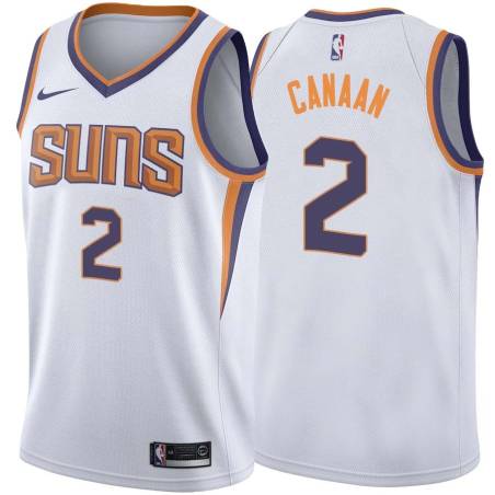 White2 Isaiah Canaan SUNS #2 Twill Basketball Jersey FREE SHIPPING