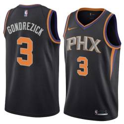 Black Grant Gondrezick SUNS #3 Twill Basketball Jersey FREE SHIPPING