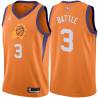 Orange Kenny Battle SUNS #3 Twill Basketball Jersey FREE SHIPPING