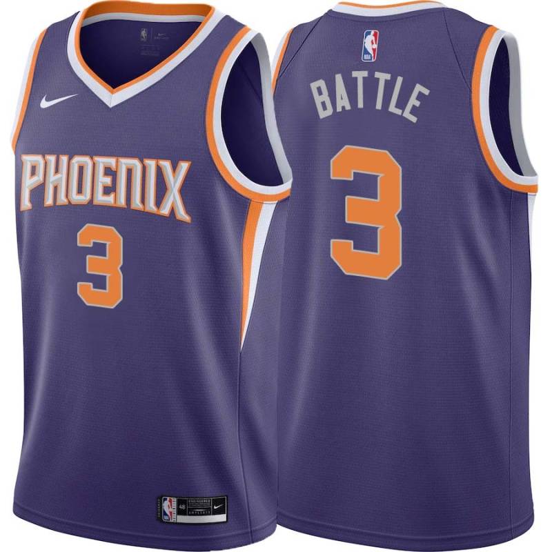 Purple Kenny Battle SUNS #3 Twill Basketball Jersey FREE SHIPPING