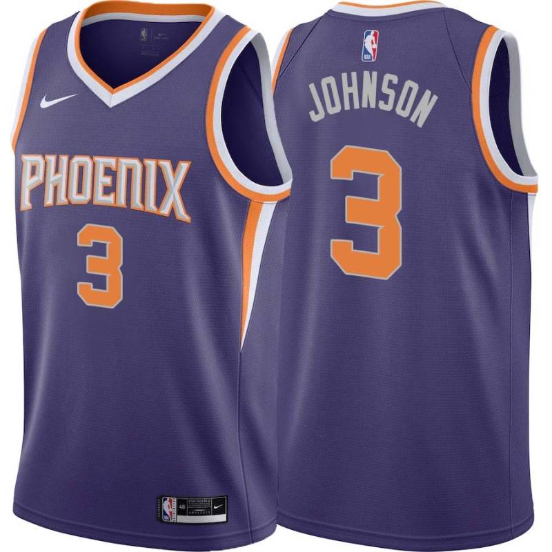 Purple Frank Johnson SUNS #3 Twill Basketball Jersey FREE SHIPPING