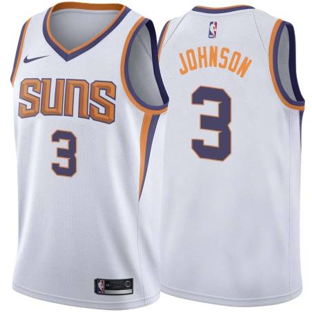 White2 Frank Johnson SUNS #3 Twill Basketball Jersey FREE SHIPPING