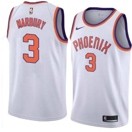 White Stephon Marbury SUNS #3 Twill Basketball Jersey FREE SHIPPING