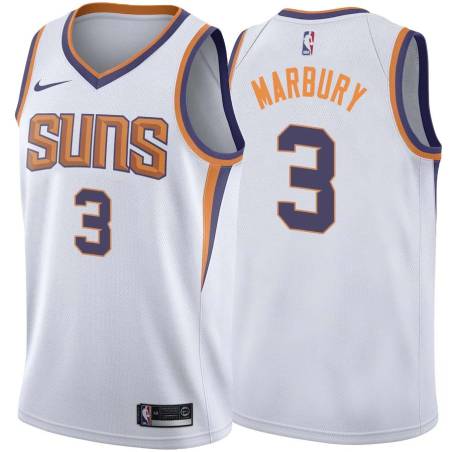 White2 Stephon Marbury SUNS #3 Twill Basketball Jersey FREE SHIPPING