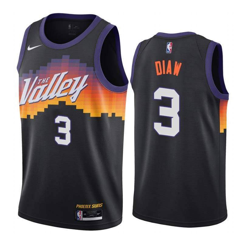 Black_City_The_Valley Boris Diaw SUNS #3 Twill Basketball Jersey FREE SHIPPING