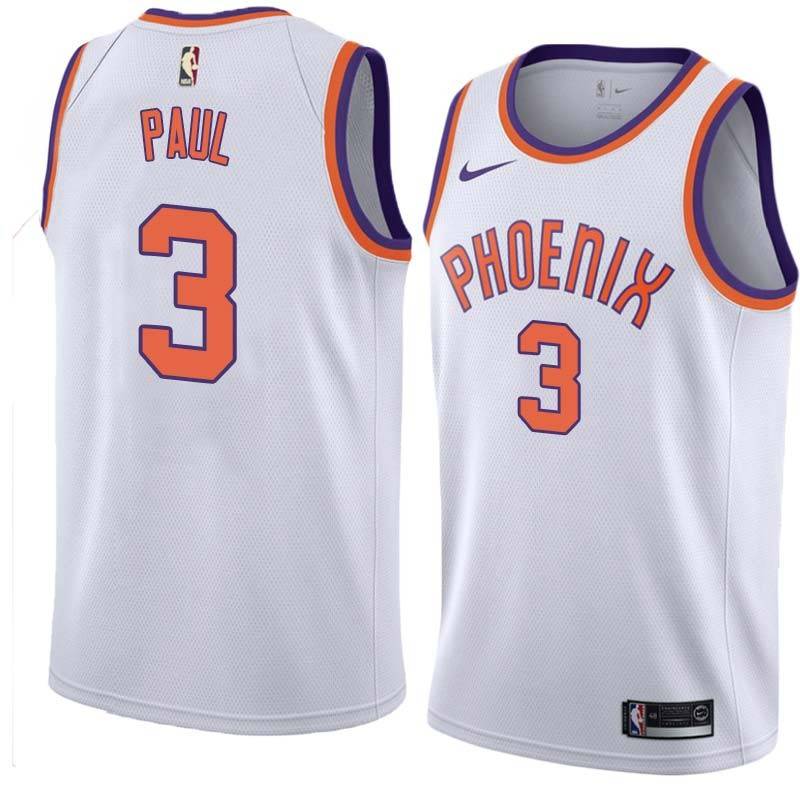 White Chris Paul SUNS #3 Twill Basketball Jersey FREE SHIPPING