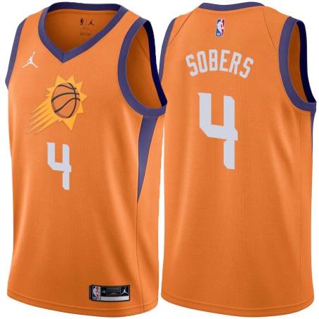 Orange Ricky Sobers SUNS #4 Twill Basketball Jersey FREE SHIPPING