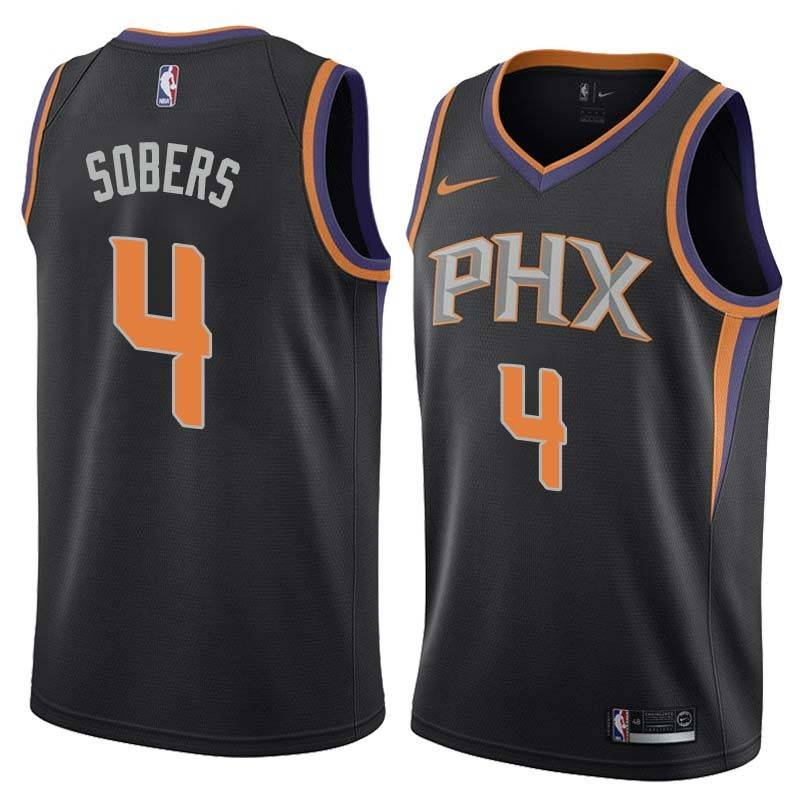 Black Ricky Sobers SUNS #4 Twill Basketball Jersey FREE SHIPPING