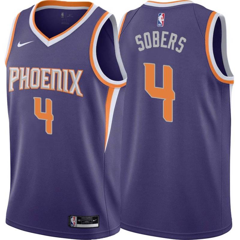 Purple Ricky Sobers SUNS #4 Twill Basketball Jersey FREE SHIPPING