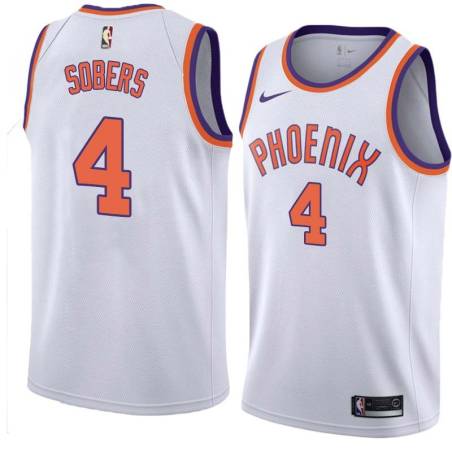 White Ricky Sobers SUNS #4 Twill Basketball Jersey FREE SHIPPING