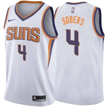 White2 Ricky Sobers SUNS #4 Twill Basketball Jersey FREE SHIPPING