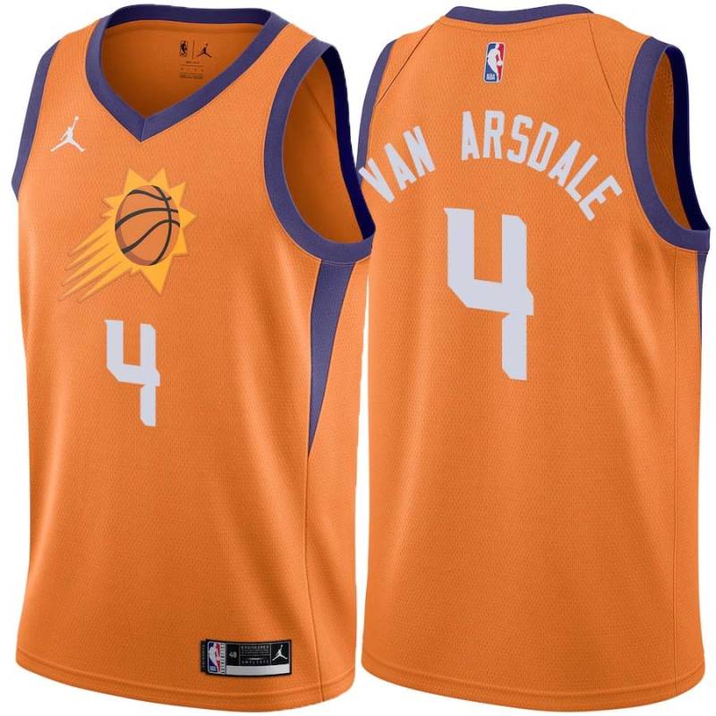Orange Tom Van Arsdale SUNS #4 Twill Basketball Jersey FREE SHIPPING