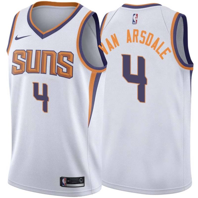 White2 Tom Van Arsdale SUNS #4 Twill Basketball Jersey FREE SHIPPING