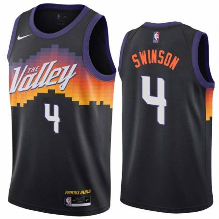 Black_City_The_Valley Aaron Swinson SUNS #4 Twill Basketball Jersey FREE SHIPPING