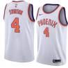 White Aaron Swinson SUNS #4 Twill Basketball Jersey FREE SHIPPING