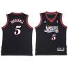 Black Throwback Kendall Marshall Twill Basketball Jersey -76ers #5 Marshall Twill Jerseys, FREE SHIPPING