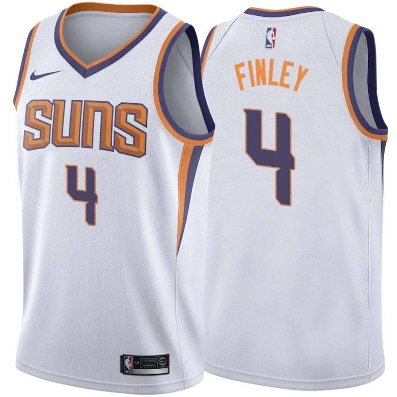 White2 Michael Finley SUNS #4 Twill Basketball Jersey FREE SHIPPING