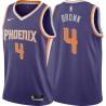 Purple Gerald Brown SUNS #4 Twill Basketball Jersey FREE SHIPPING