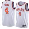 White Gerald Brown SUNS #4 Twill Basketball Jersey FREE SHIPPING