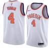 White Jackson Vroman SUNS #4 Twill Basketball Jersey FREE SHIPPING