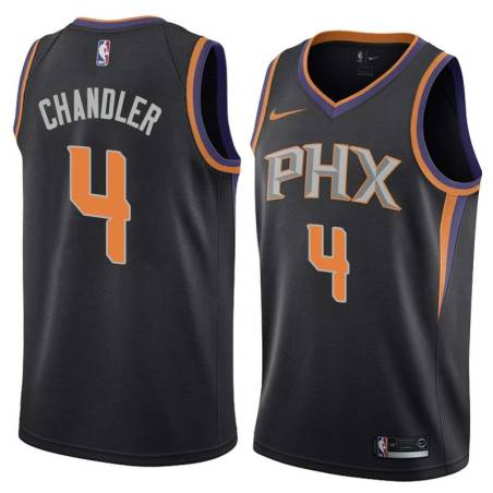 Black Tyson Chandler SUNS #4 Twill Basketball Jersey FREE SHIPPING