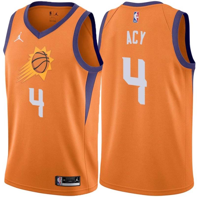 Orange Quincy Acy SUNS #4 Twill Basketball Jersey FREE SHIPPING