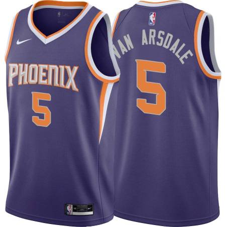 Purple Dick Van Arsdale SUNS #5 Twill Basketball Jersey FREE SHIPPING